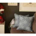 Escenografia 18 in. Christmas Snowflakes Throw Pillow Cover, Grey, 2PK ES1847285